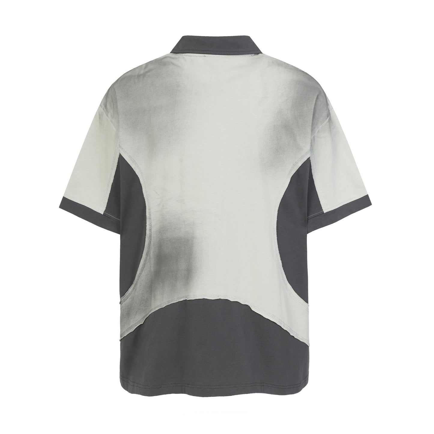 Gradient Washed Deconstructed Contrast Polo Shirt WN26801