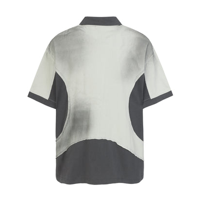 Gradient Washed Deconstructed Contrast Polo Shirt WN26801
