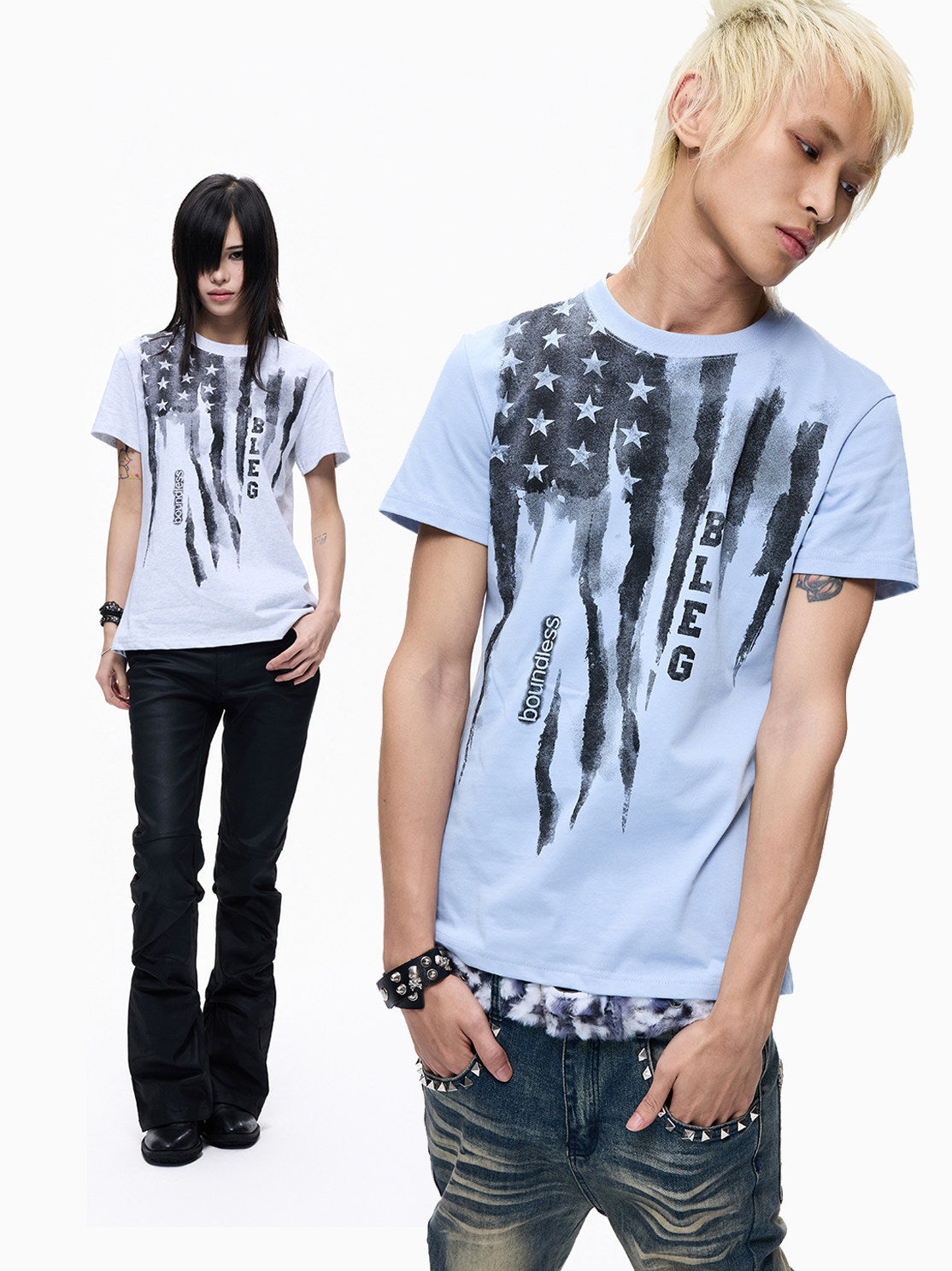 Graffiti Print Washed Cropped Short Sleeve T-Shirt WN27310