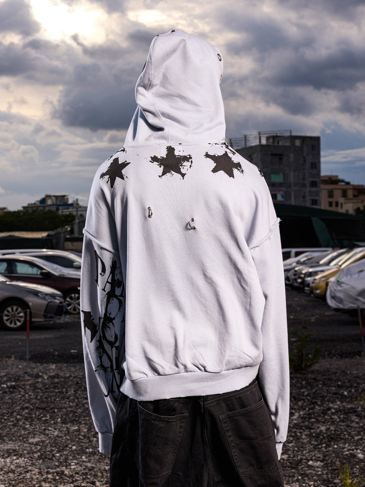 Oversize Graphic Zipper Hoodie WN27116