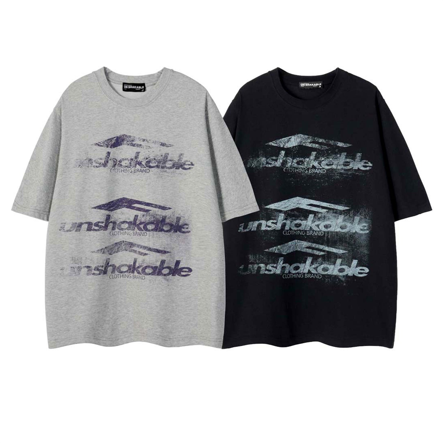 Blur Letter Print Cool Touch Oversize Short Sleeve T-Shirt WN26861