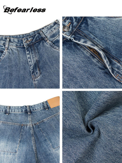 Washed Baggy Straight-Leg Jeans WN26397