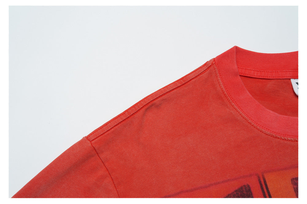 Washed Digital Graphic Short Sleeve T-Shirt WN26511