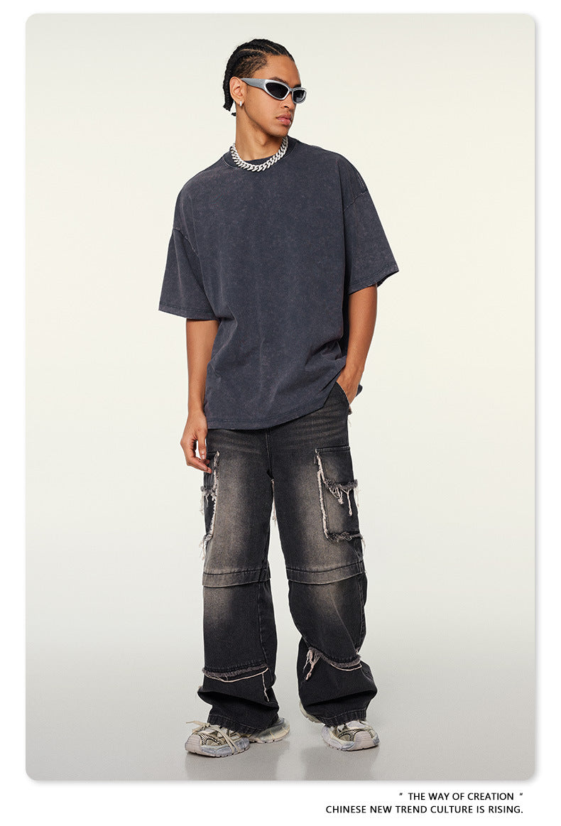 Washed Oversize Short-sleeve T-shirt WN6455