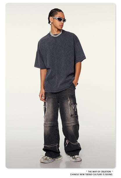 Washed Oversize Short-sleeve T-shirt WN6455