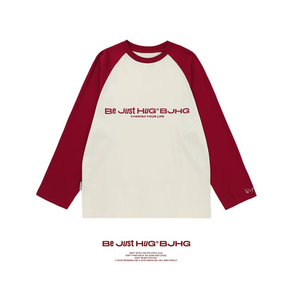 Letter Print Oversize Raglan Long Sleeve T-Shirt WN9725