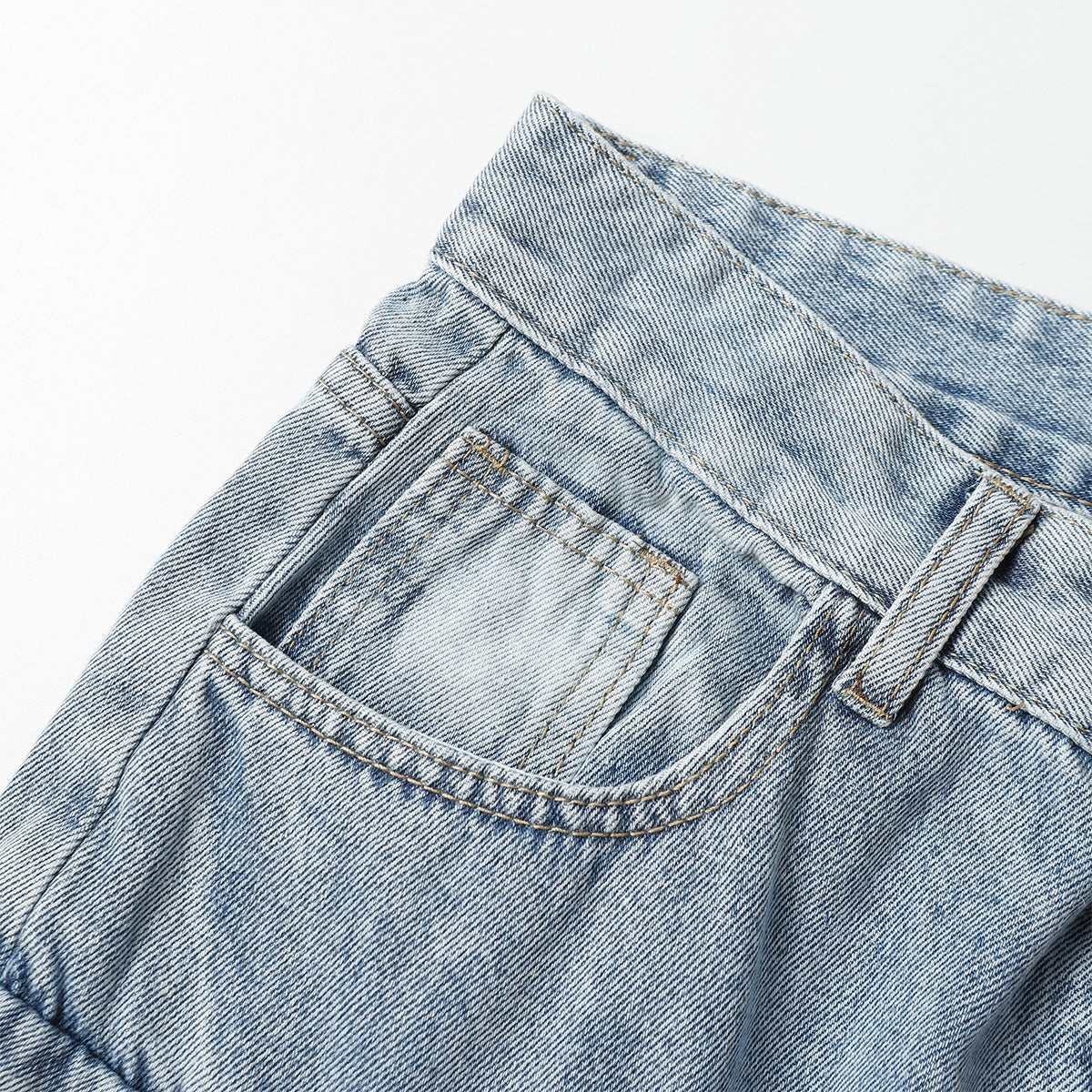 Multi-Pocket Washed Wide-Leg Cargo Denim Jeans WN11280