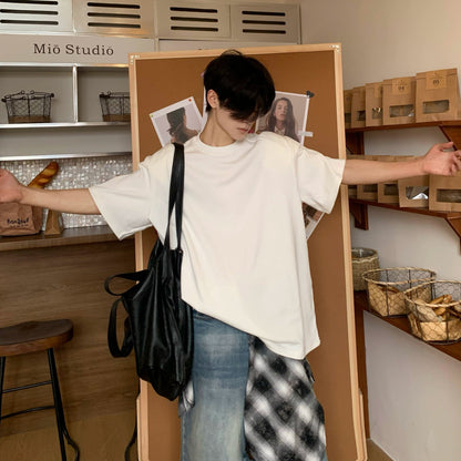 White Basic Short Sleeve T-Shirt WN19745