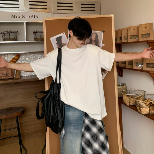 White Basic Short Sleeve T-Shirt WN19745