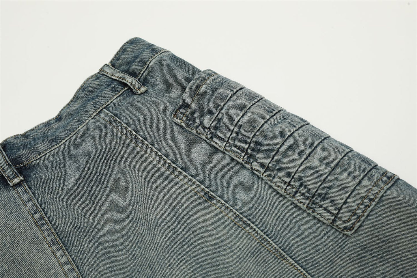 Washed Wide-Leg Straight Denim Jeans WN11486