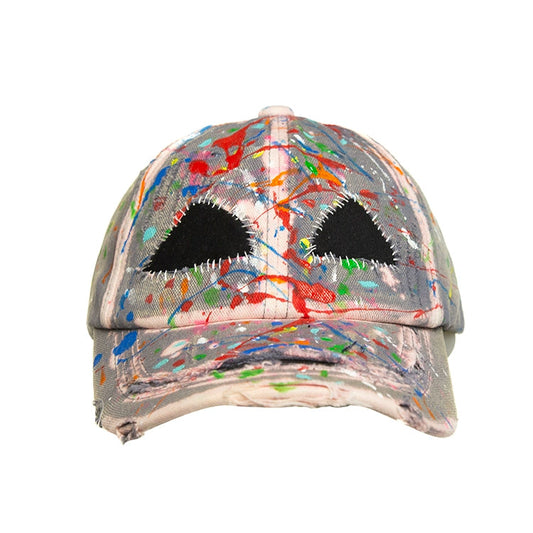 Paint Graffiti Patchwork Denim Washed Cap WN21122