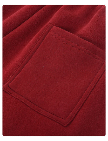 Fleece Lining Zip-Up Wax Dye Zipper Hoodie & Wide Leg Pants Sweatpants WN23112