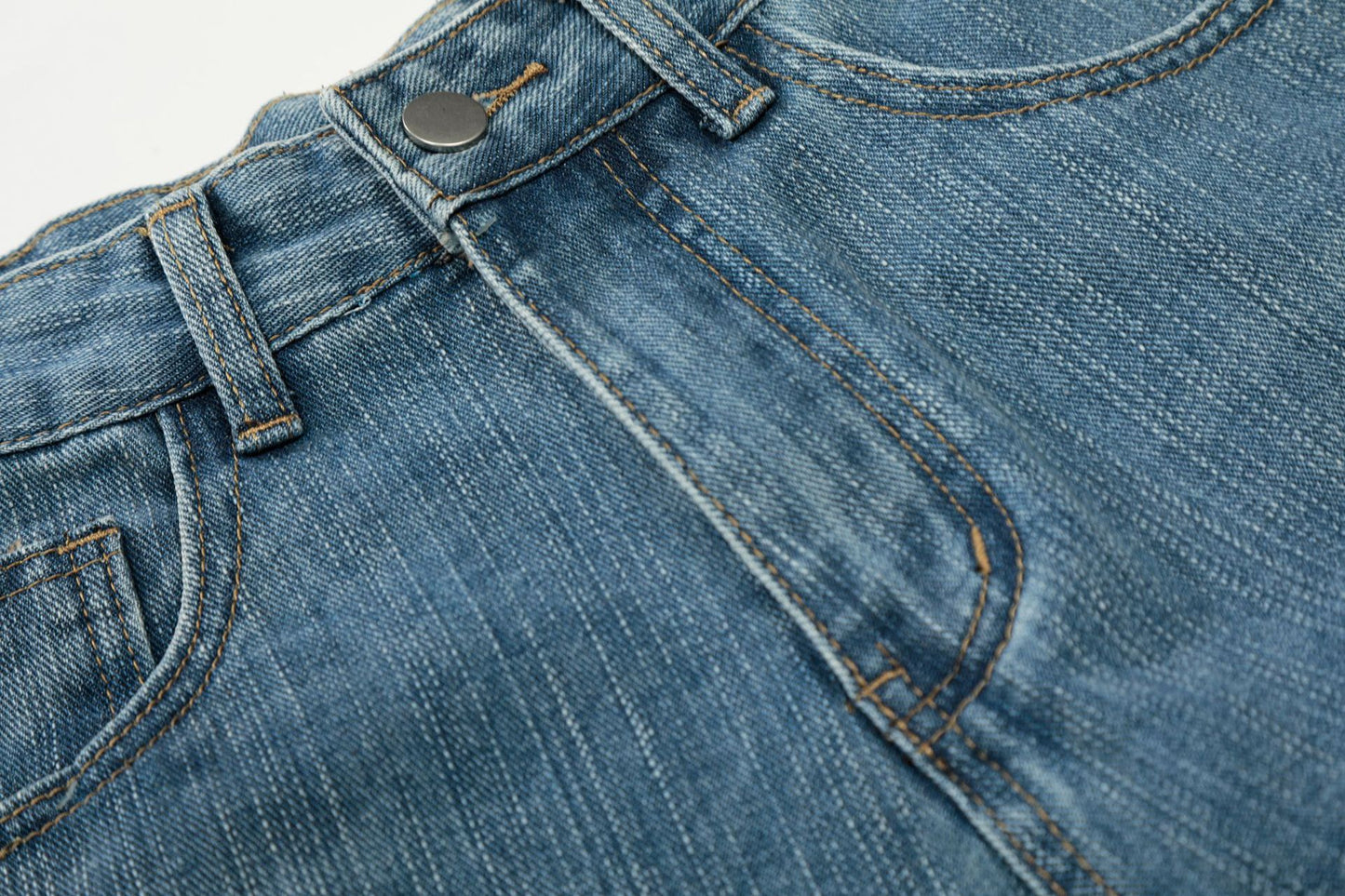 Star Heart Print Curved Wide Leg Denim Jeans WN25731