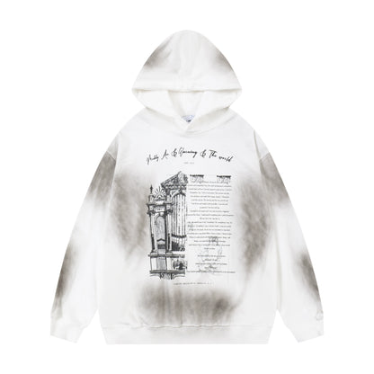 Oversize Graffiti Print Hoodie WN8436