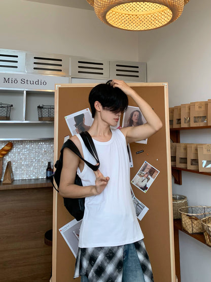 Plain Versatile Sleeveless T-Shirt WN19767