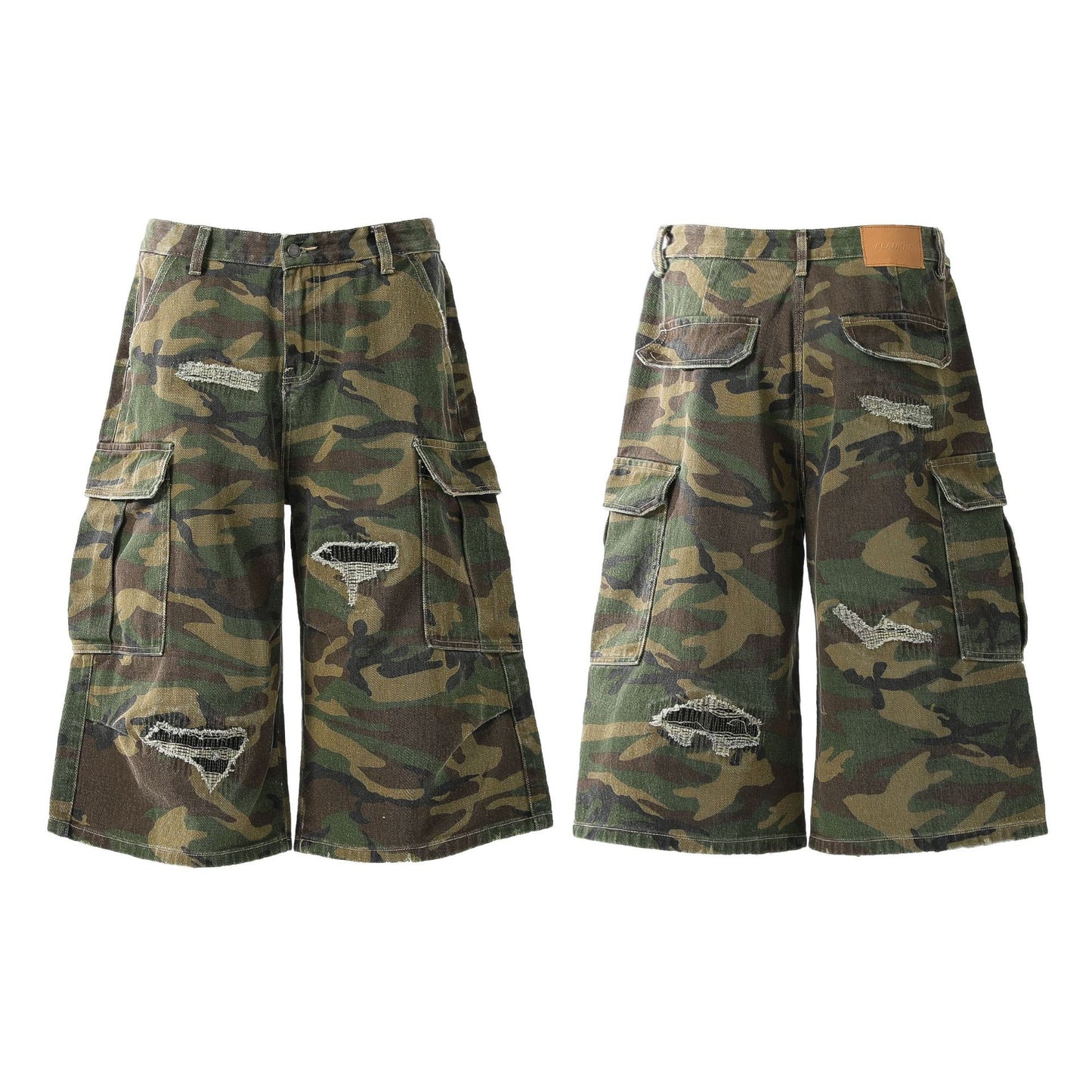 Camo Workwear Denim Wide Leg Short Pants WN25677