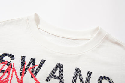 Slub Cotton Graphic Print Short Sleeve T-Shirt WN25705