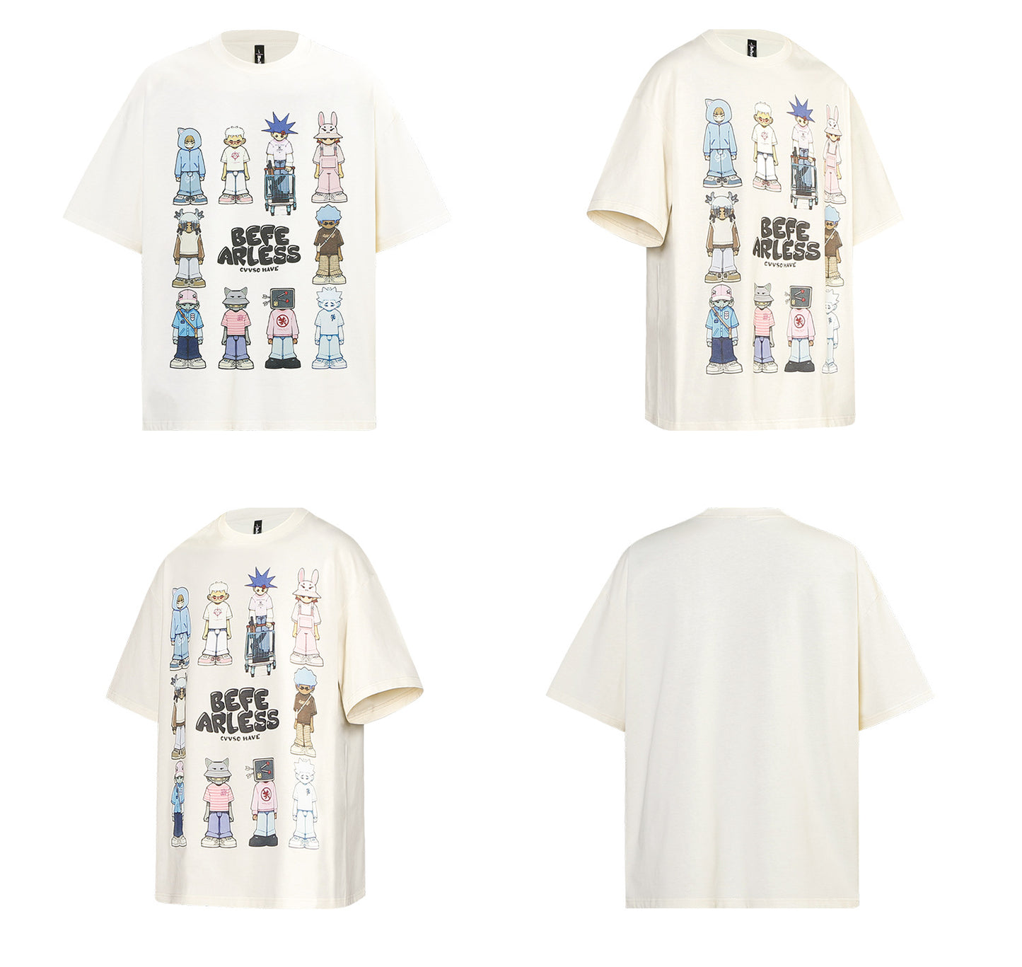 Character Graphic Letter Print Short Sleeve T-Shirt WN26200