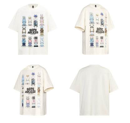 Character Graphic Letter Print Short Sleeve T-Shirt WN26200