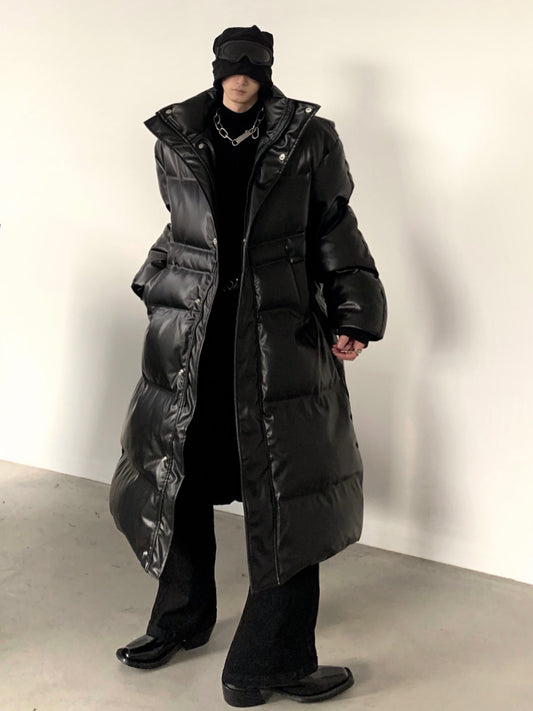 PU Leather Thick Puffer Coat WN9102