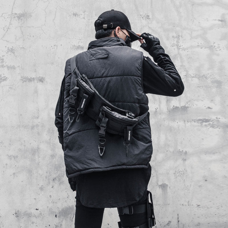 Multi-Pocket Fleece Lining Stand Neck Vest WN22522