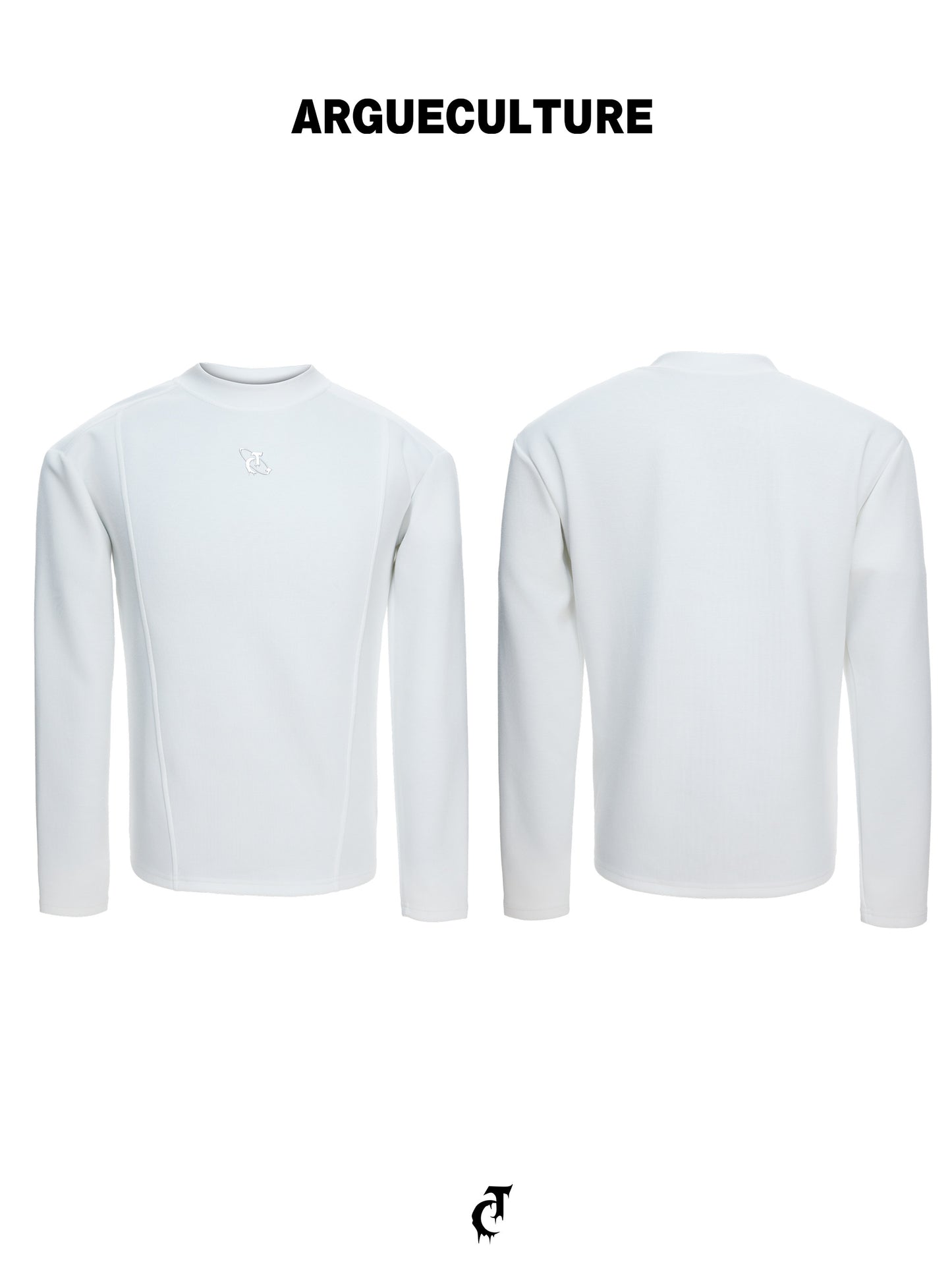 Semi-High-Neck Slim Long Sleeve T-Shirt WN23318