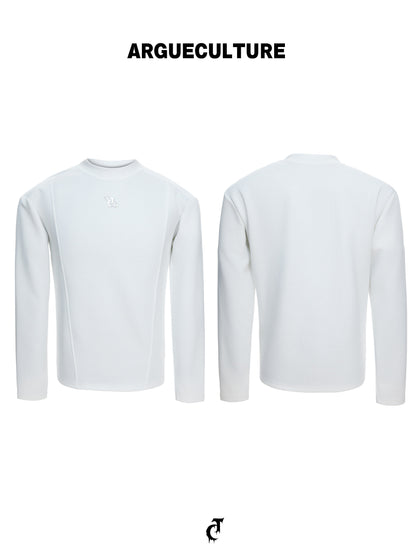 Semi-High-Neck Slim Long Sleeve T-Shirt WN23318