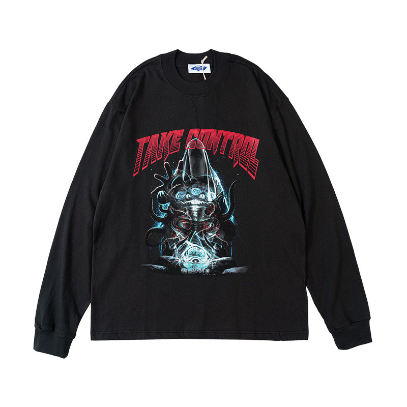 Creative Print Oversize Long Sleeve T-Shirt WN12456