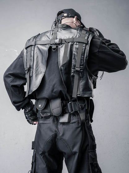 Stand Neck Large Pockets Tactical Coating Vest WN22360