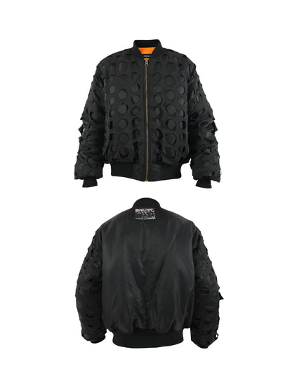 Wormhole Design Puffer Bomber Jacket WN17258