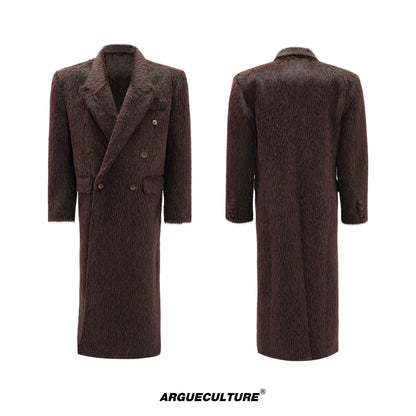 Double-Breasted Shoulder-Pad Long Coat WN21732