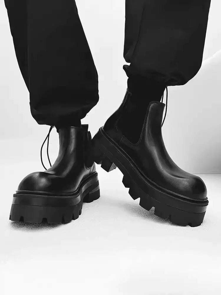 Chunky Sole Leather Chelsea Boots WN20787