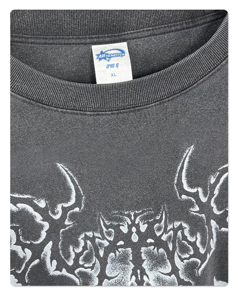 Fake Layered Round Neck Print Long Sleeve T-Shirt WN7815