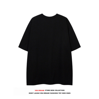 Character Print Round Neck Unisex Oversize Short Sleeve T-Shirt WN5381