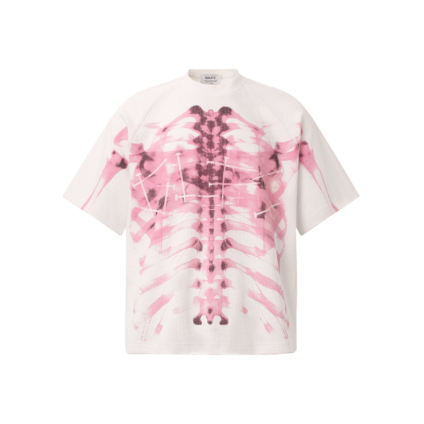 Skeleton Print Waffle Short Sleeve T-Shirt WN25557