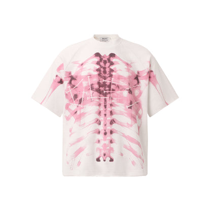 Skeleton Print Waffle Short Sleeve T-Shirt WN25557