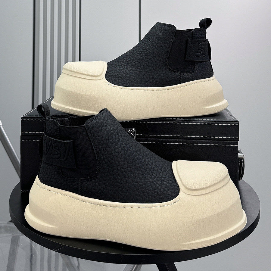 Side Gore Platform Short Boots WN24619