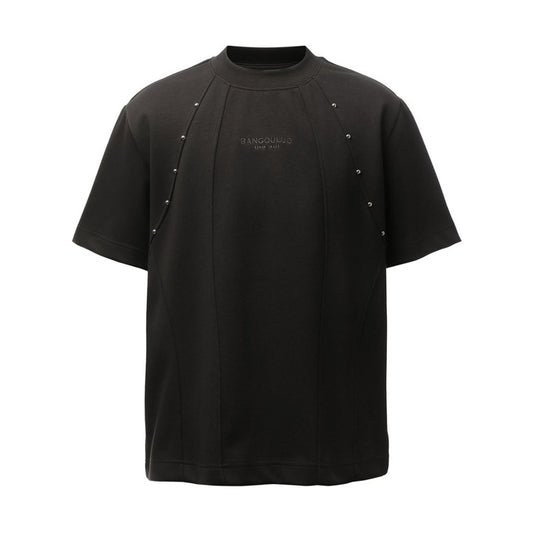 3D Tailoring Stud Letter Embroidery Short Sleeve T-Shirt WN26933