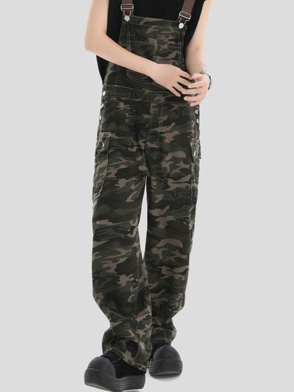 Camouflage Wide-Leg Straight Overalls WN7150