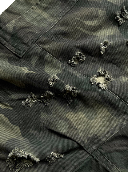 Camouflage Patchwork Damage Half Pants WN27069