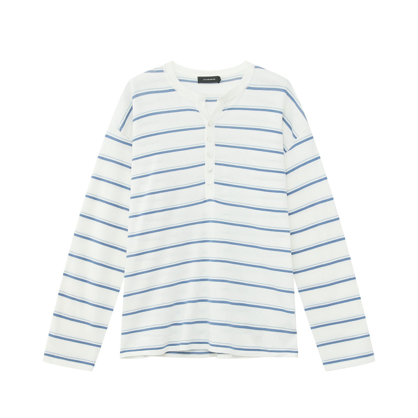 Striped Contrast-Color Knit Long Sleeve Shirt WN24958