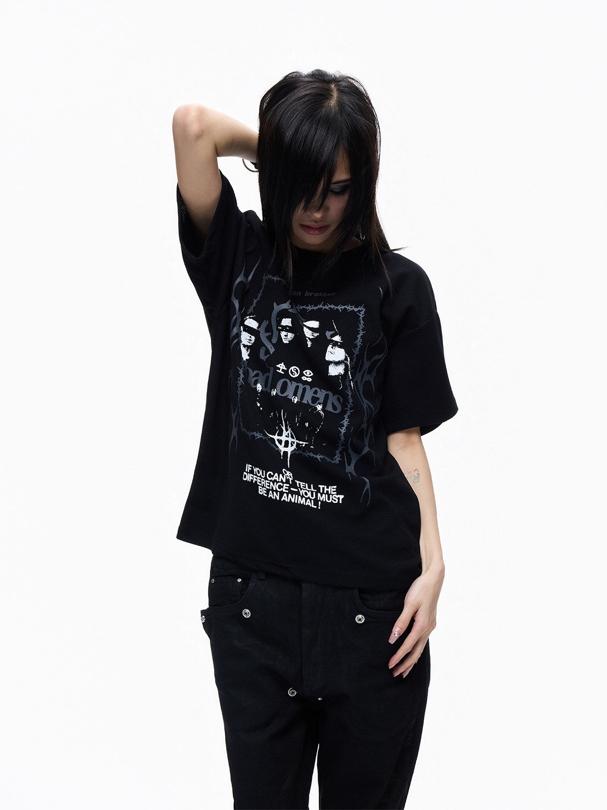 Portrait Print Oversize Short Sleeve T-Shirt WN27358
