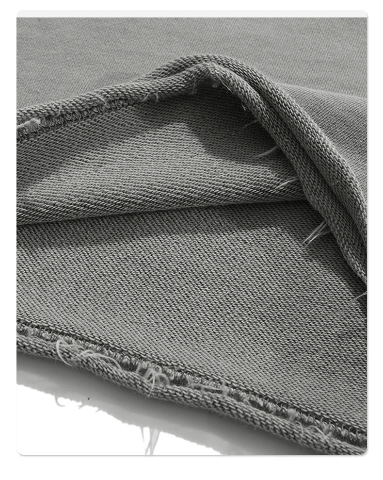 Washed Vintage Raw Edge Short Sweatpants WN6628