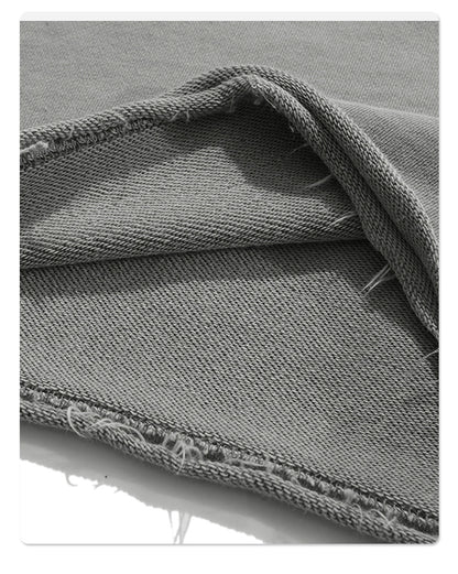 Washed Vintage Raw Edge Short Sweatpants WN6628