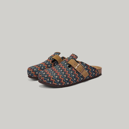 Retro Style Slip-On Cork Mules WN23385