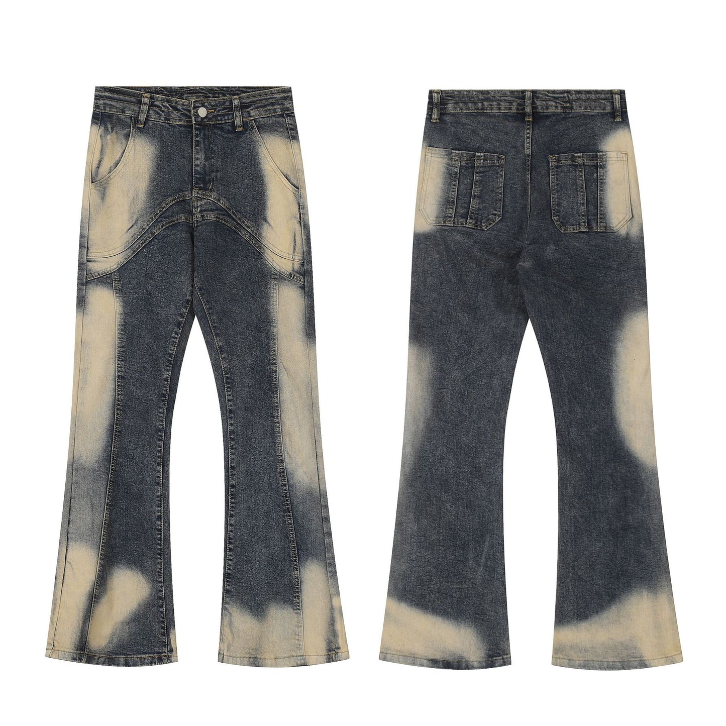 Graffiti Design Micro Flare Denim Jeans WN11058