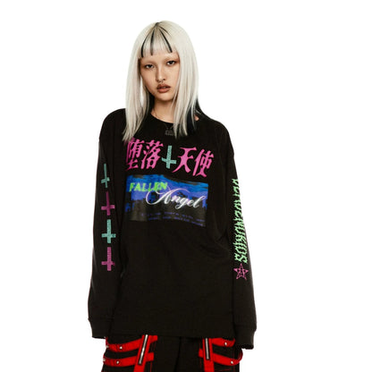 Graphic Letter Print Long Sleeve T-Shirt WN22278