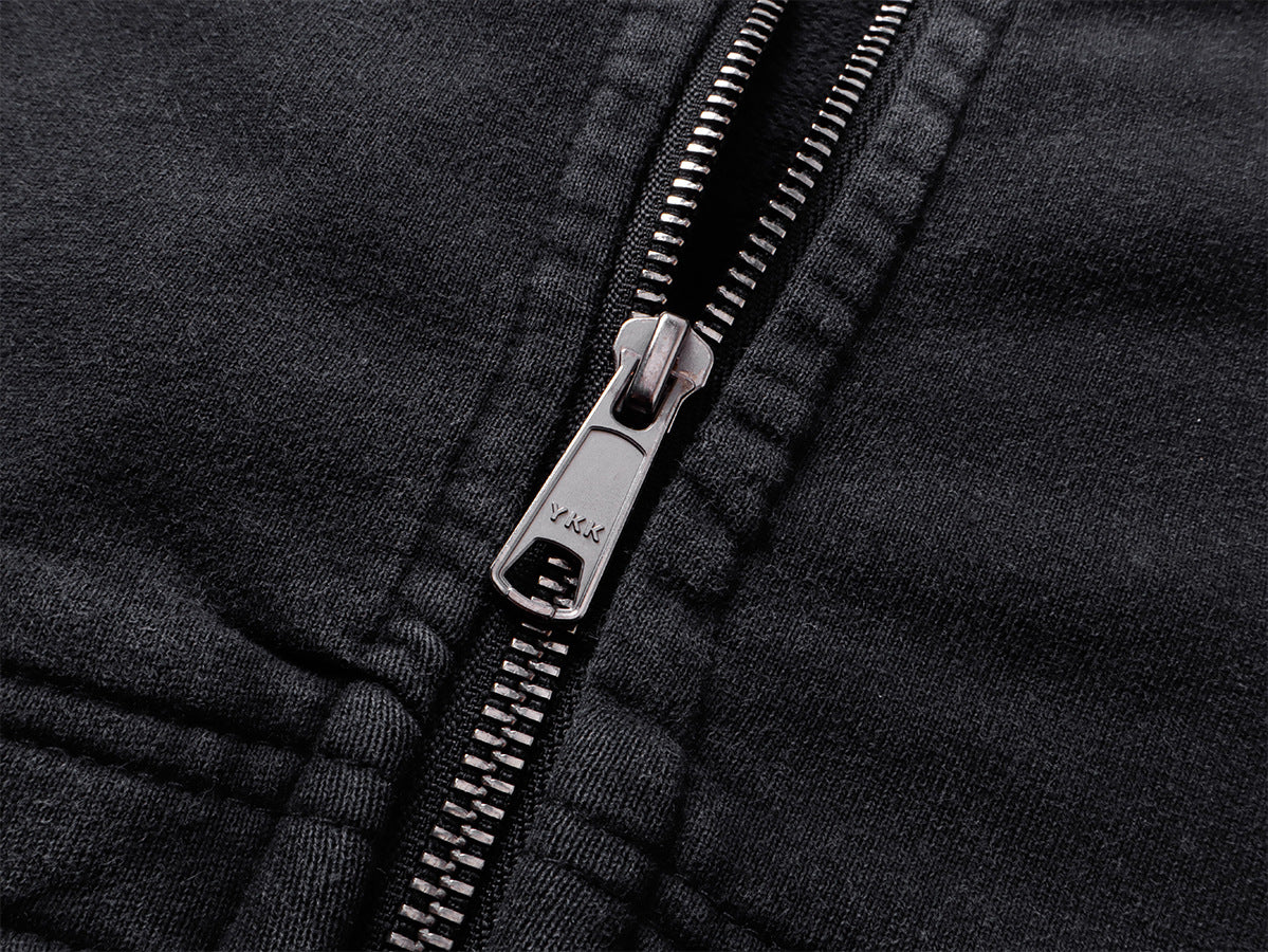 Heavyweight Wash Damage Zipper Hoodie WN25592