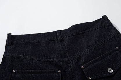 Raw Denim Deconstruction Wide Leg Denim Jeans WN26105