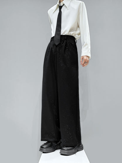 Star Glitter Wide-Leg Straight Trousers WN23948